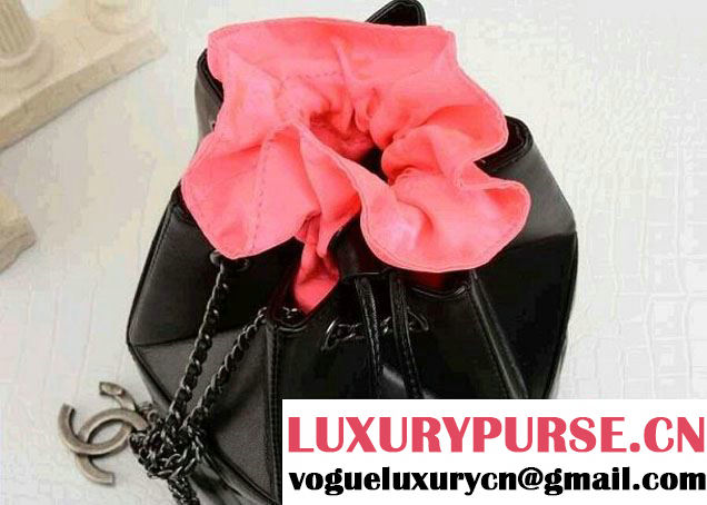 Chanel Drawstring Bucket Bag Black 2014