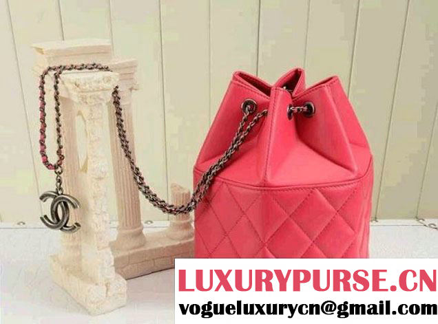 Chanel Drawstring Bucket Bag Pink 2014