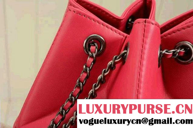 Chanel Drawstring Bucket Bag Pink 2014