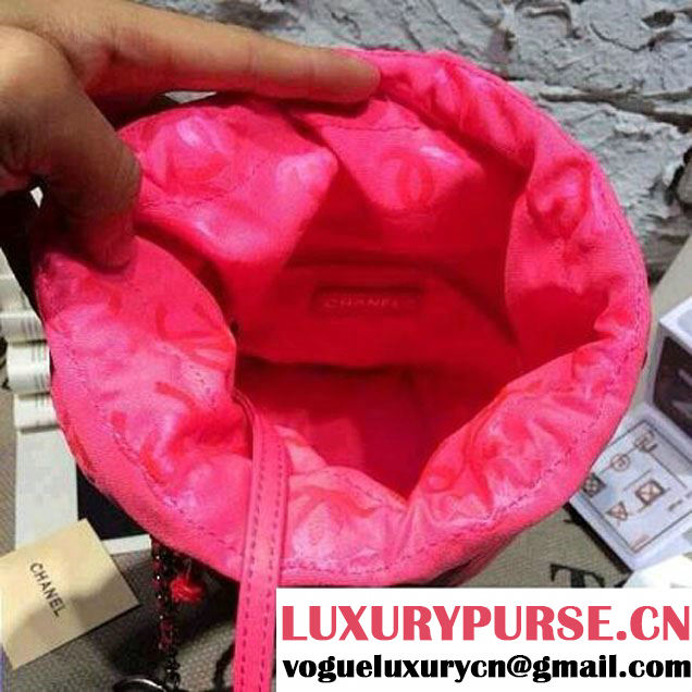 Chanel Drawstring Bucket Bag Red 2014