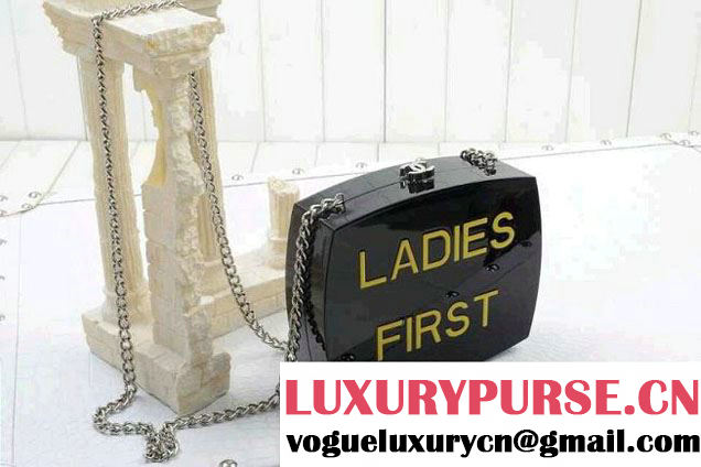 Chanel Statement Chain Cross body Plexiglass Minaudiere Clutch Bag A94605 in Black Spring 2015