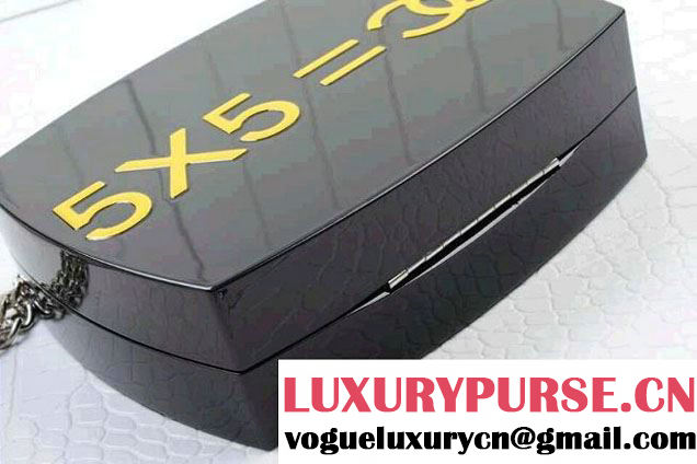 Chanel Statement Chain Cross body Plexiglass Minaudiere Clutch Bag A94605 in Black Spring 2015