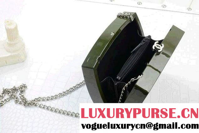Chanel Statement Chain Cross body Clutch Bag in Brown Spring 2015