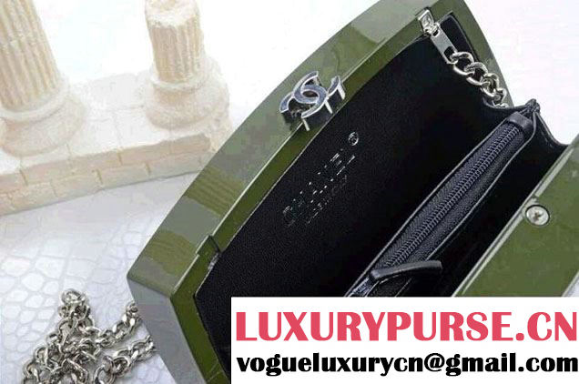 Chanel Statement Chain Cross body Clutch Bag in Brown Spring 2015