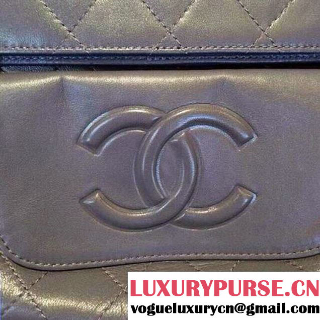 Chanel Canvas Clutch Bag Black with Front Pocket Spring 2015