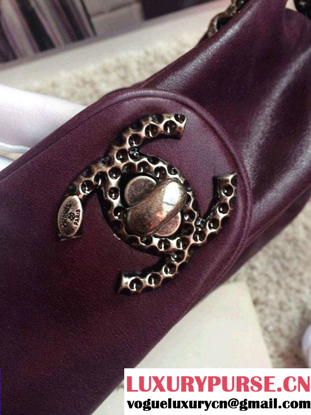 Chanel Clutch Tote Bag Date Red with Embellished Hardware 2015