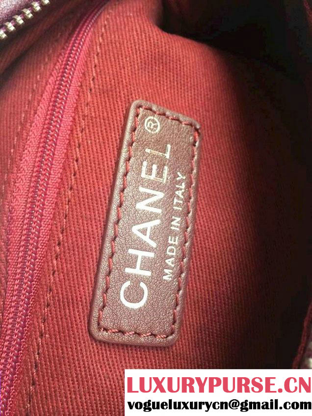 Chanel Clutch Tote Bag Date Red with Embellished Hardware 2015