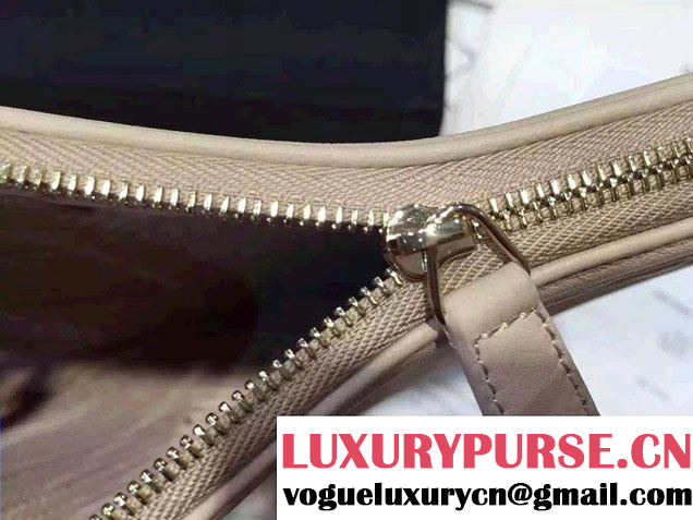 Chanel Boy Metallic Calfskin Chevron Clutch Bag Beige 2015