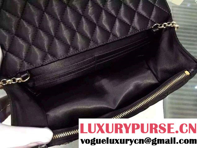 Chanel Pearl Chain Flap Clutch Bag 2015