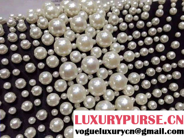 Chanel Pearl Chain Flap Clutch Bag 2015