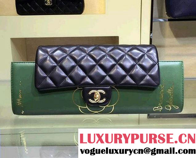 Chanel Menu CC Clutch Bag Green Fall Winter 2015