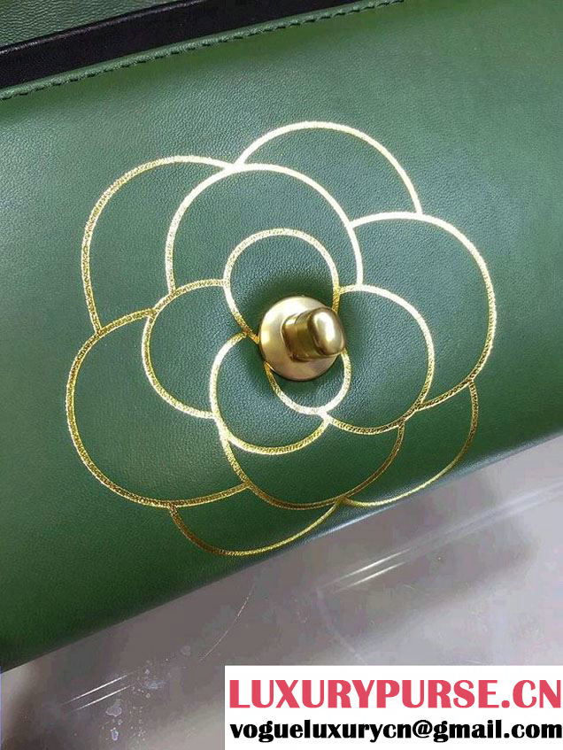 Chanel Menu CC Clutch Bag Green Fall Winter 2015