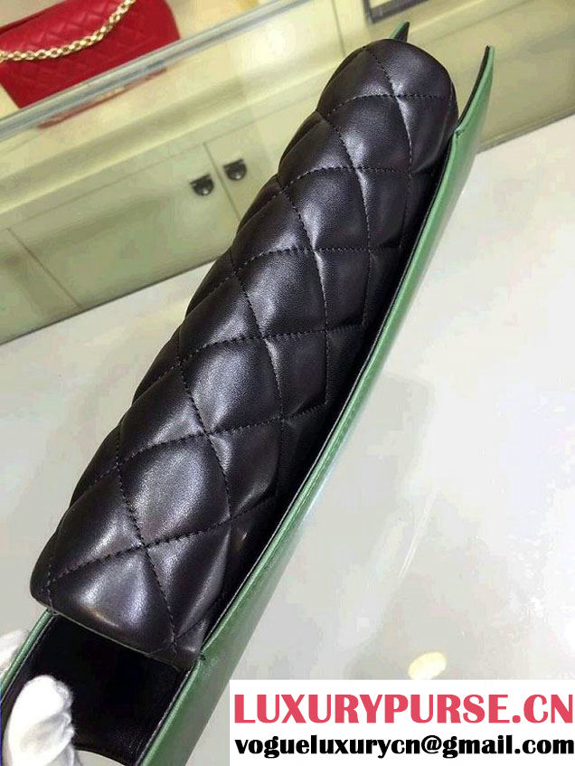 Chanel Menu CC Clutch Bag Green Fall Winter 2015