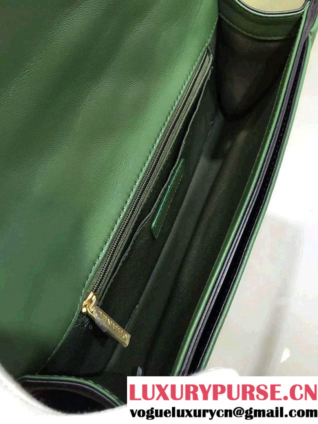 Chanel Menu CC Clutch Bag Green Fall Winter 2015