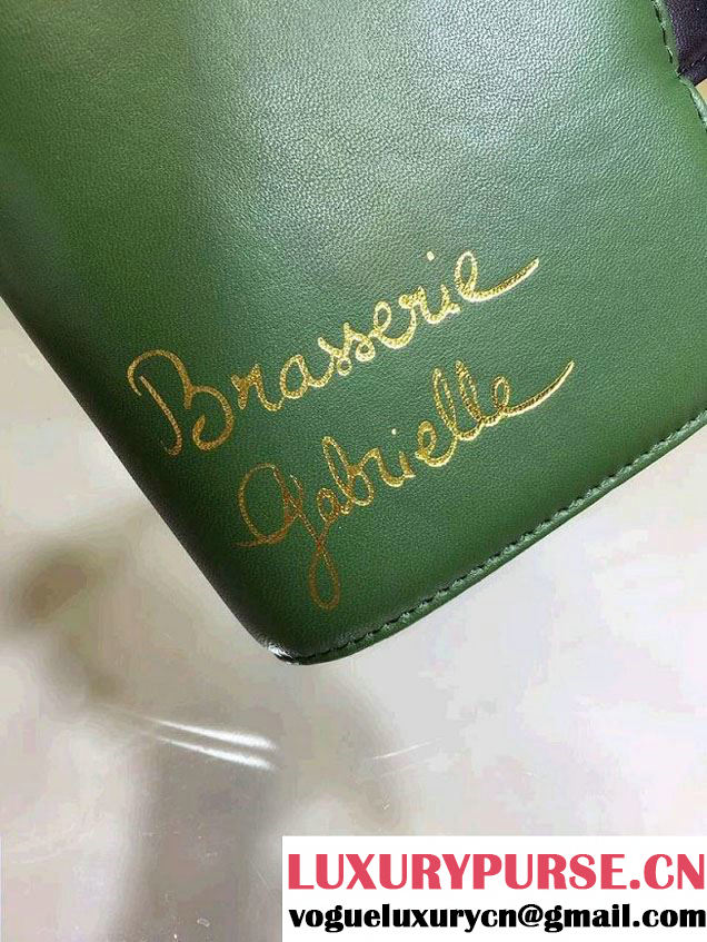 Chanel Menu CC Clutch Bag Green Fall Winter 2015