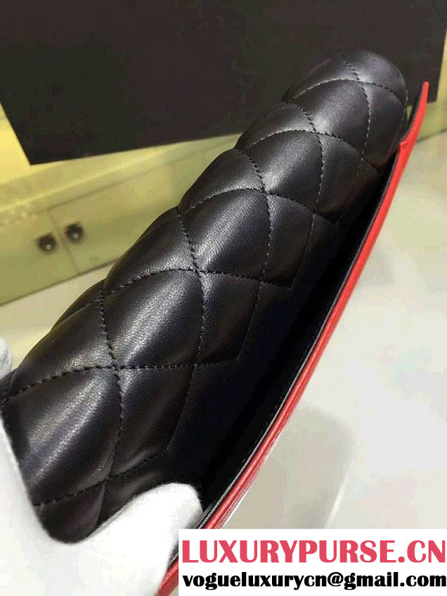 Chanel Menu CC Clutch Bag Red Fall Winter 2015