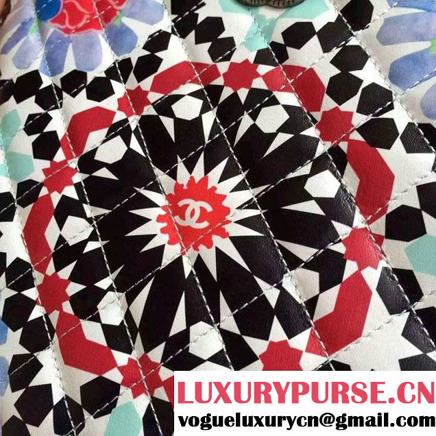 Chanel Multicolor Eyes Flower Clutch Bag 2015
