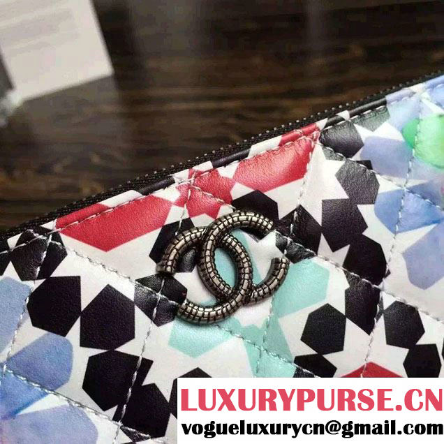 Chanel Multicolor Eyes Flower Clutch Bag 2015