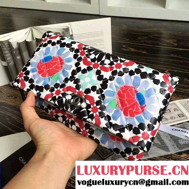 Chanel Multicolor Eyes Flower Folded Case Bag 2015