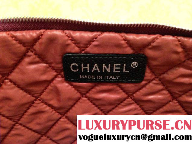 Chanel Caviar Leather Ipad Clutch Case Large Bag Black A69252