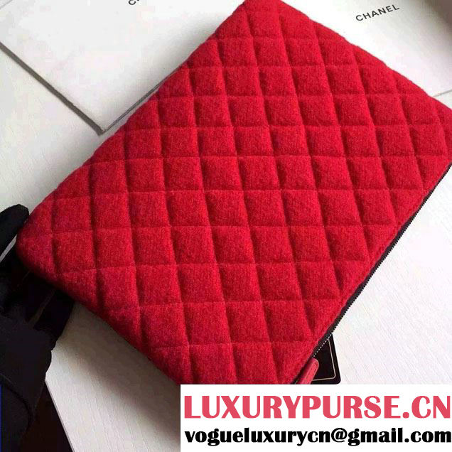 Chanel Multicolor Tweed Zipped Around Clutch Bag Fall 2015