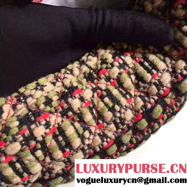Chanel Multicolor Tweed Zipped Around Clutch Bag Fall 2015