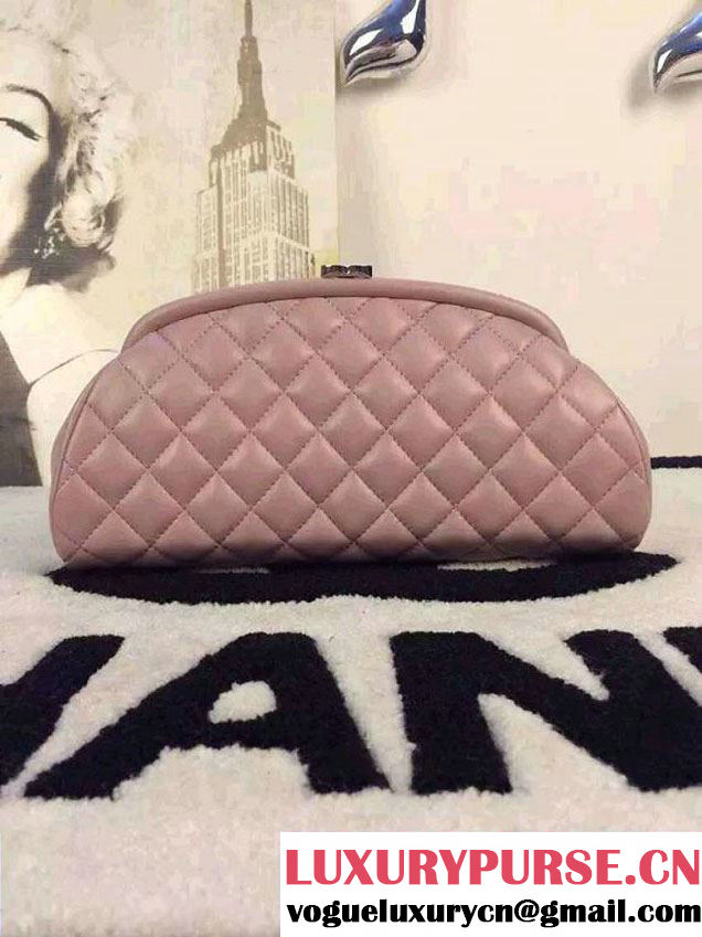 Chanel Timeless Clutch Bag Lambskin Leather Nude Pink