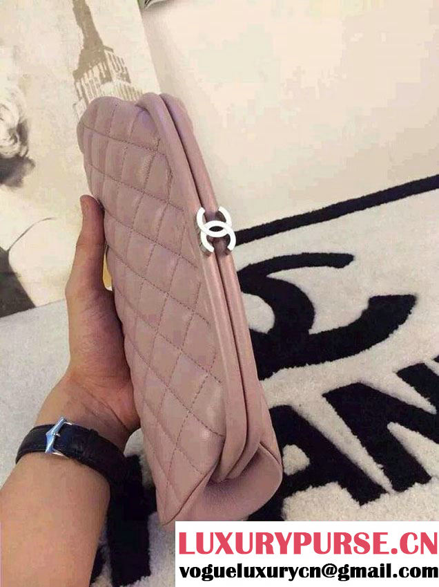 Chanel Timeless Clutch Bag Lambskin Leather Nude Pink