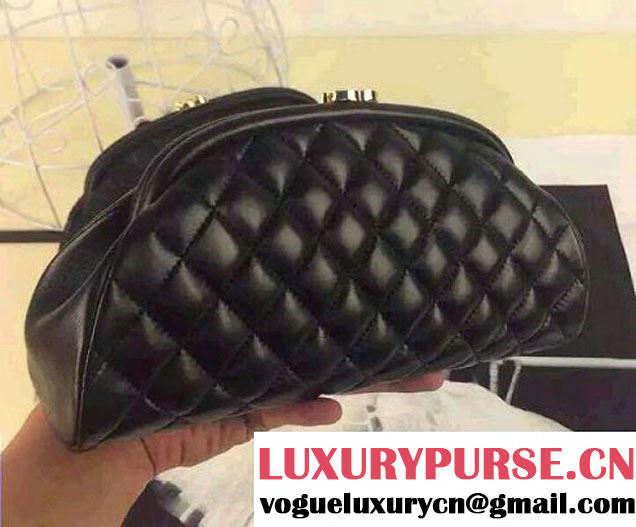 Chanel Timeless Clutch Bag Lambskin Leather Black