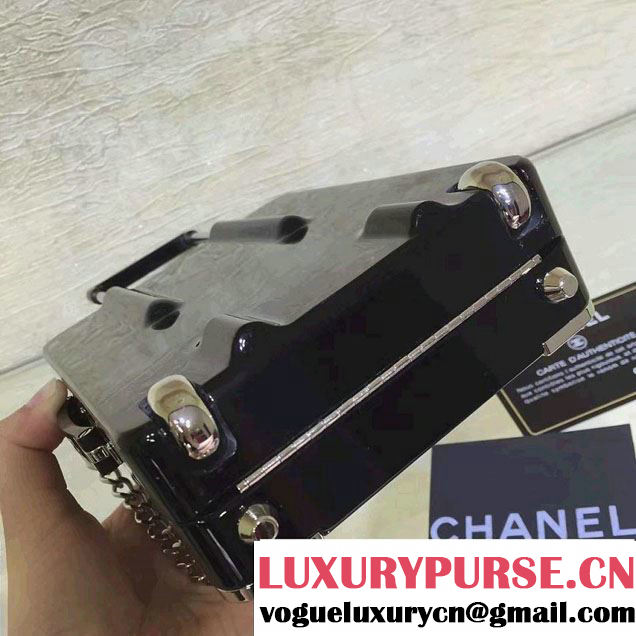 Chanel Evening In The Air Mini Trolley Minaudiere Bag A94634 Silver 2016