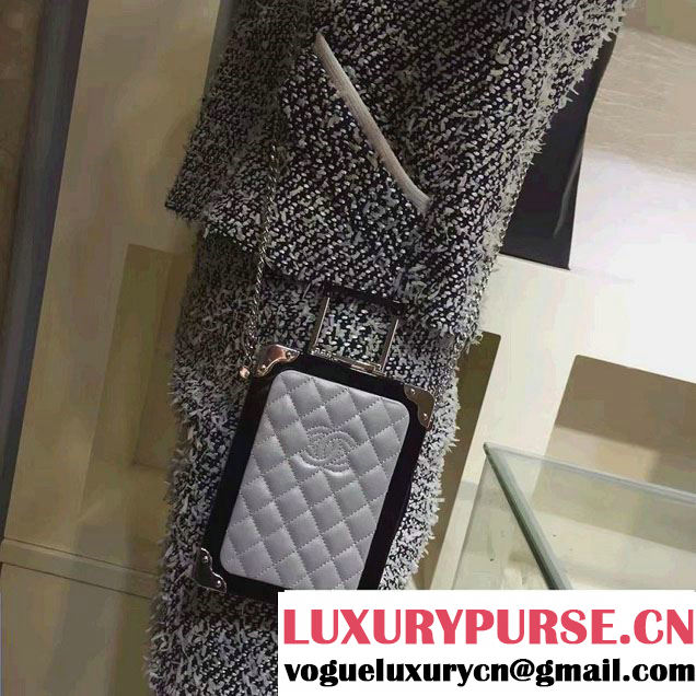 Chanel Evening In The Air Mini Trolley Minaudiere Bag A94634 Silver 2016