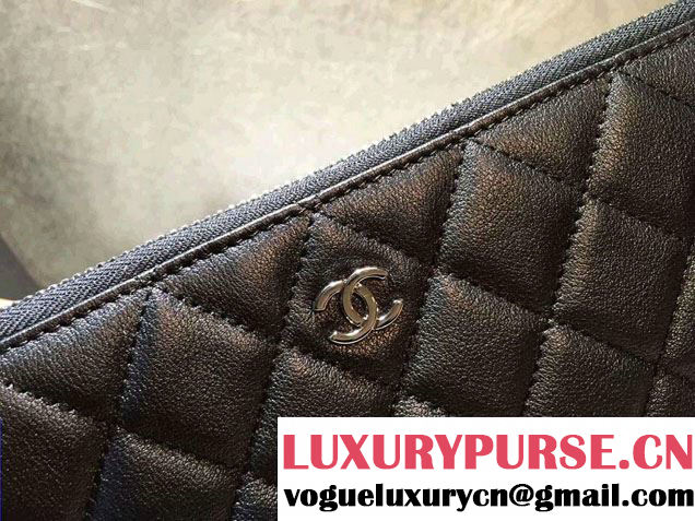 Chanel Calfskin Pouch Clutch Bag A82388 Black 2016
