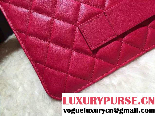 Chanel Calfskin Pouch Clutch Bag A82388 Dark Pink 2016