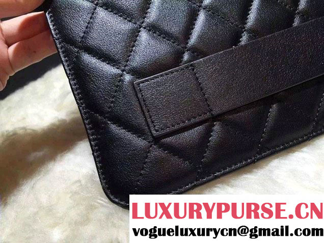 Chanel Calfskin Pouch Clutch Bag A82389 Black 2016