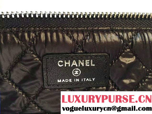 Chanel Calfskin Pouch Clutch Bag A82389 Black 2016