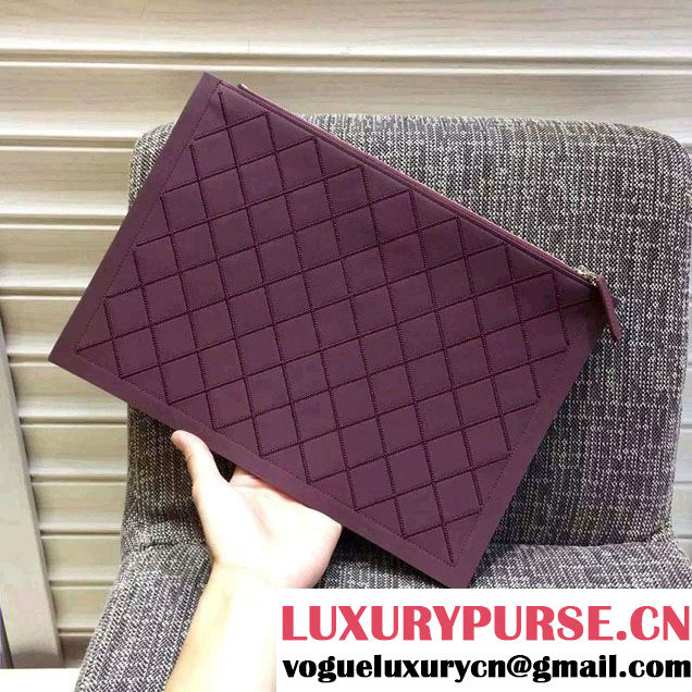 Chanel Calfskin Pouch Clutch Bag A82394 Date Red 2016