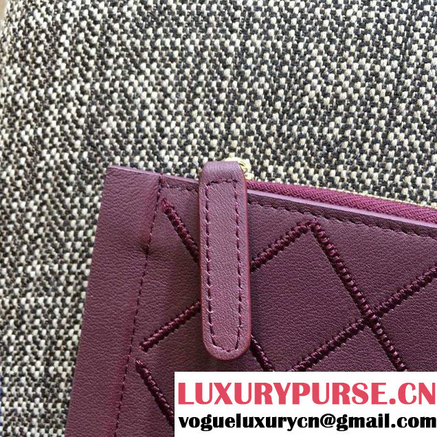 Chanel Calfskin Pouch Clutch Bag A82394 Date Red 2016