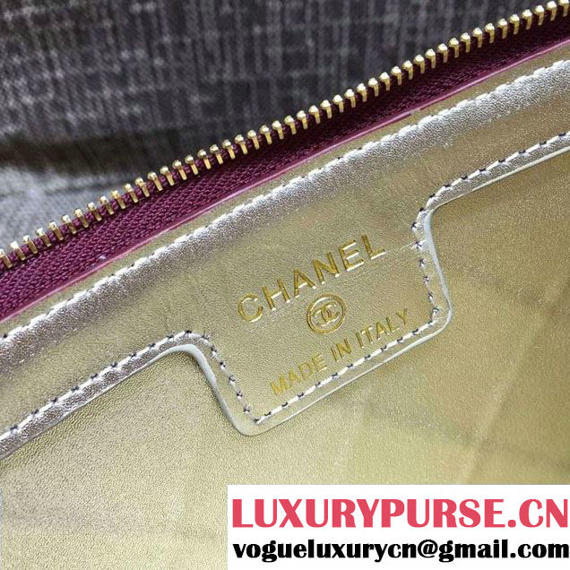 Chanel Calfskin Pouch Clutch Bag A82394 Date Red 2016