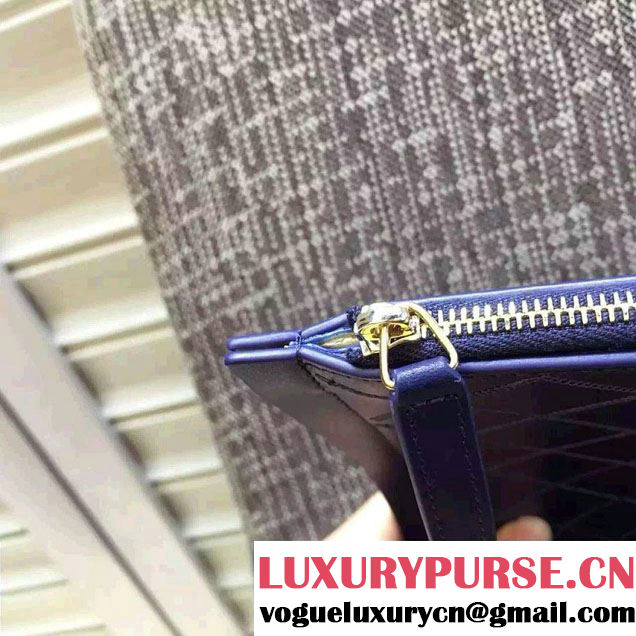 Chanel Calfskin Pouch Clutch Bag A82394 Blue 2016