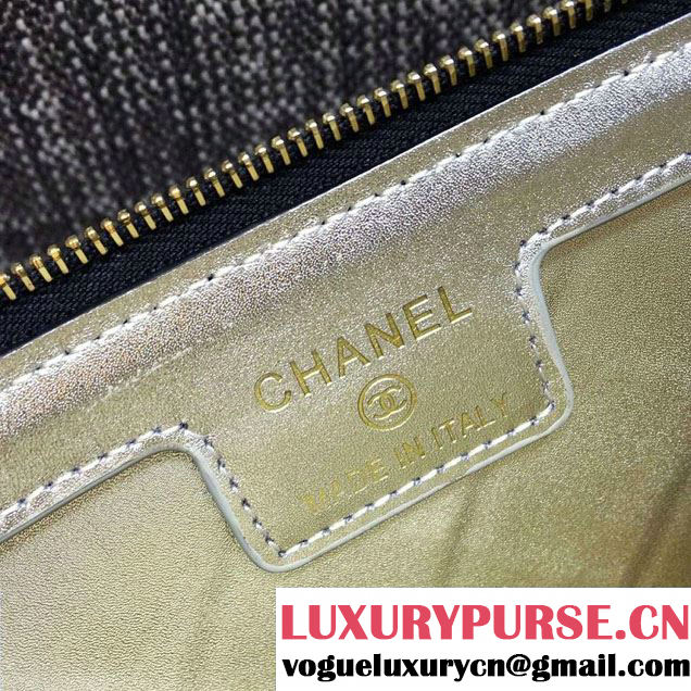 Chanel Calfskin Pouch Clutch Bag A82394 Black 2016