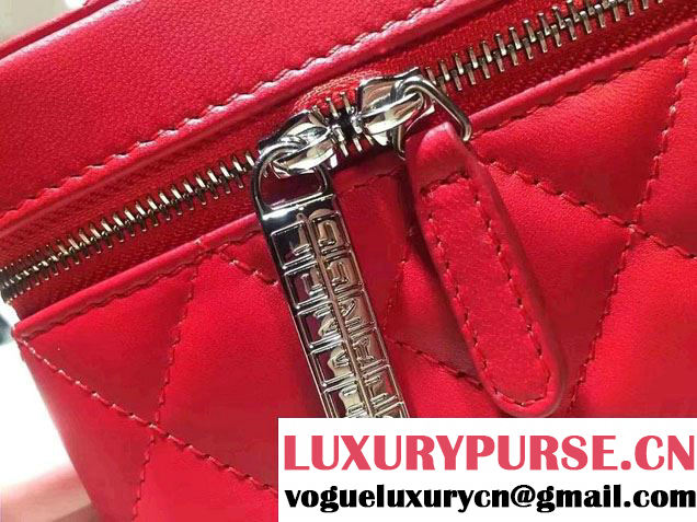 Chanel Lambskin Cosmetic Pouch Watch Case Bag A80920 Red 2016