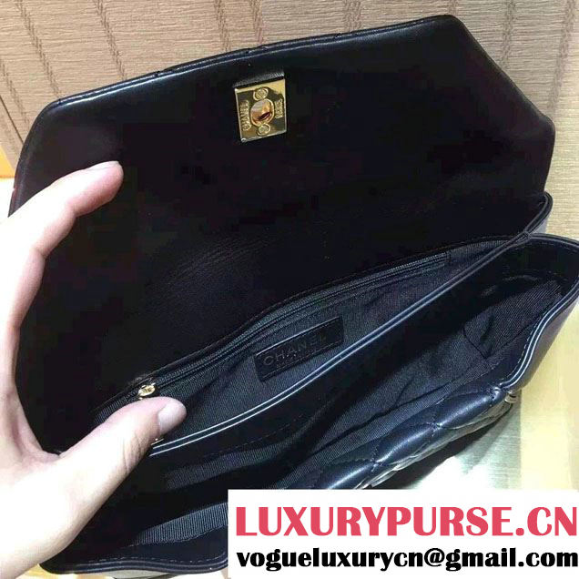 Chanel Goatskin Clutch Bag A98558 Black 2016