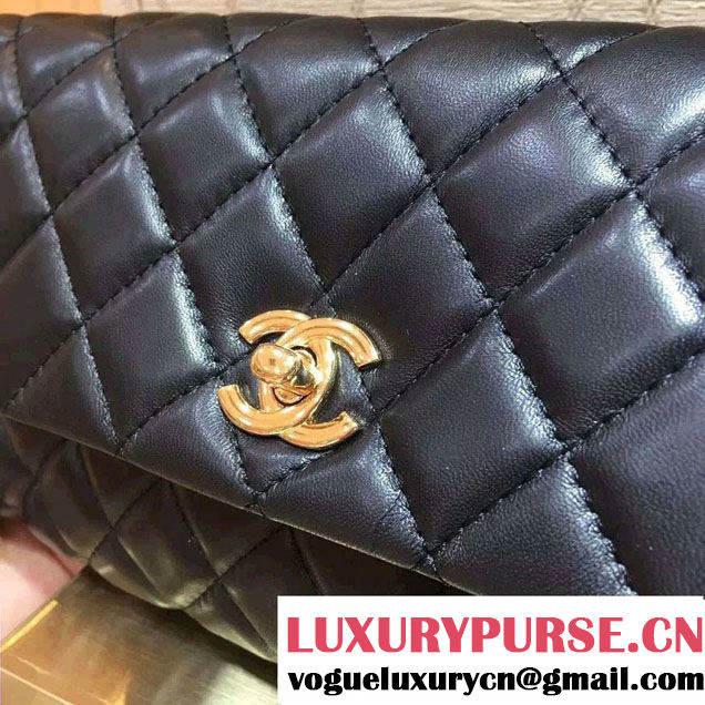 Chanel Goatskin Clutch Bag A98558 Black 2016
