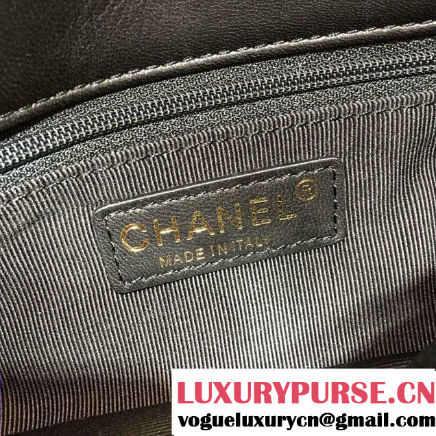 Chanel Goatskin Clutch Bag A98558 Black 2016