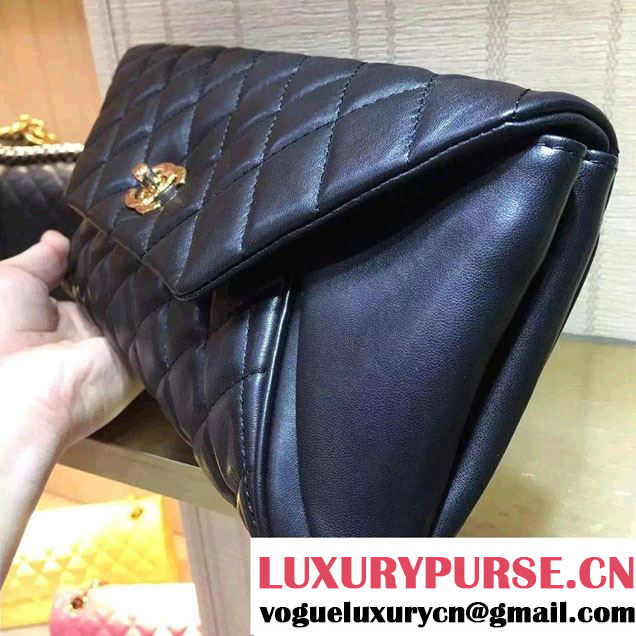 Chanel Goatskin Clutch Bag A98558 Black 2016