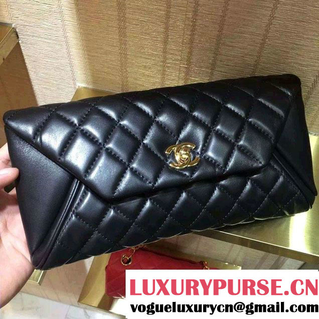 Chanel Goatskin Clutch Bag A98558 Black 2016
