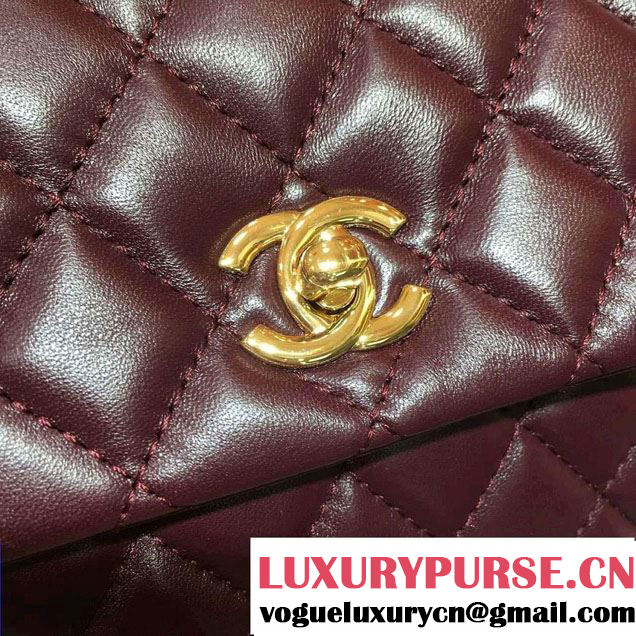 Chanel Goatskin Clutch Bag A98558 Date Red 2016