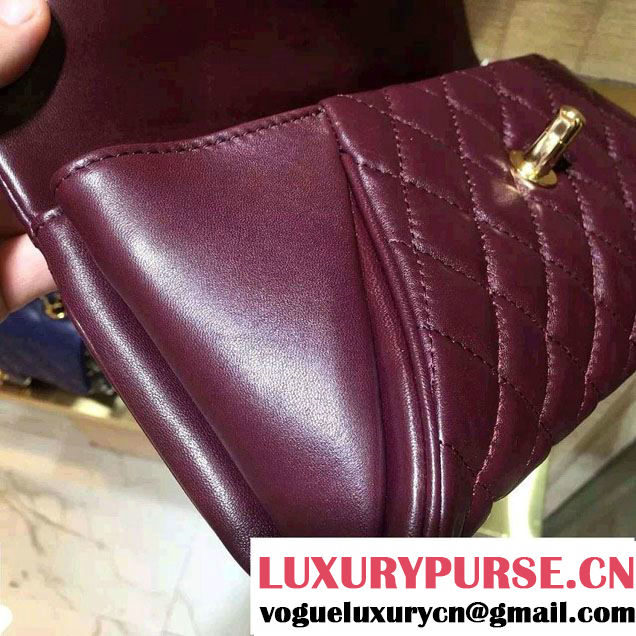 Chanel Goatskin Clutch Bag A98558 Date Red 2016