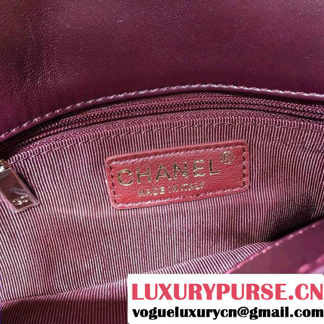 Chanel Goatskin Clutch Bag A98558 Date Red 2016