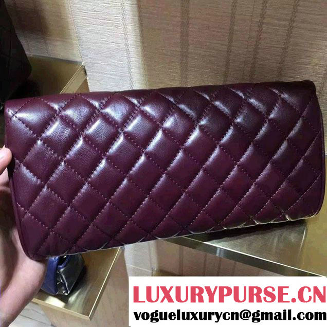 Chanel Goatskin Clutch Bag A98558 Date Red 2016